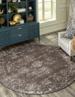 Brown 5' x 5' Sofia Round Rug