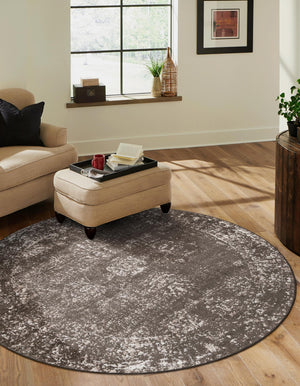 Brown 5' x 5' Sofia Round Rug