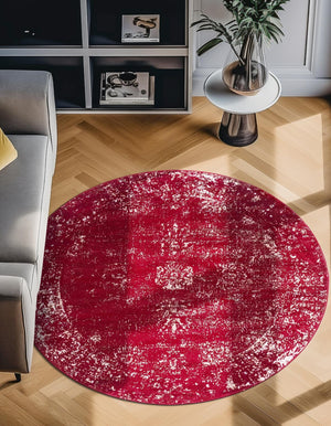 Burgundy 5' 1 x 5' 1 Sofia Round Rug