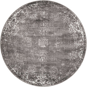 Dark Gray 5' 3 x 5' 3 Sofia Round Area Rug Durable Easy Clean Stain Resistant Unique Carpet for Affordable Interior Home Design for Sale at Rug Engine
