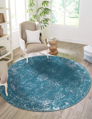 Turquoise 7' x 7' Sofia Round Rug