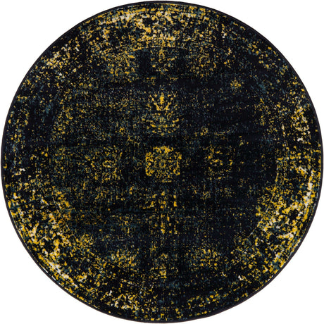 Navy Blue 5' x 5' Sofia Round Rug