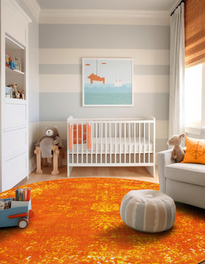 Orange 7' 1 x 7' 1 Sofia Round Rug