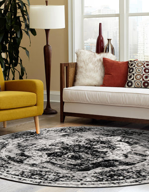 Black 12' x 12' Sofia Round Rug