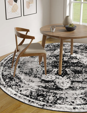 Black 12' x 12' Sofia Round Rug