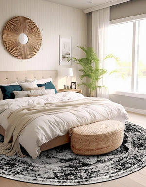 Black 4' 1 x 4' 1 Sofia Round Rug
