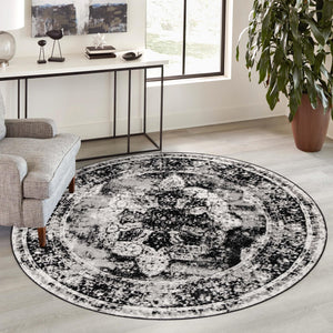 Black 10' x 10' Sofia Round Rug