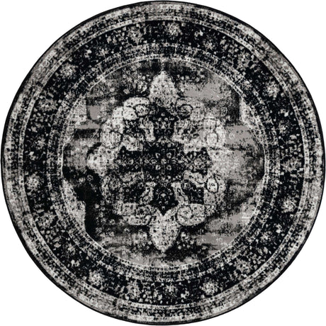 Black 7' x 7' Sofia Round Rug