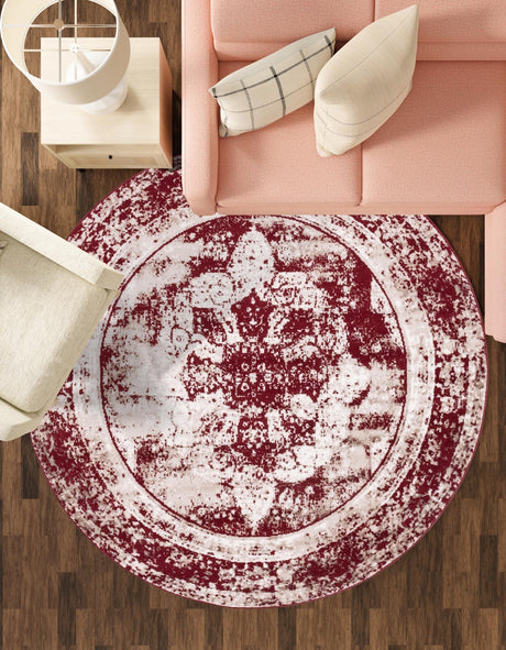 Burgundy 7' 1 x 7' 1 Sofia Round Rug