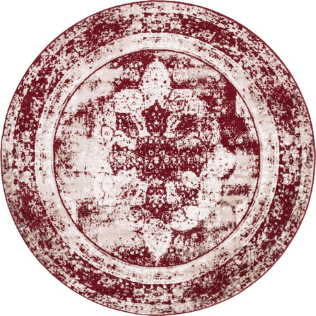 Burgundy 5' x 5' Sofia Round Rug