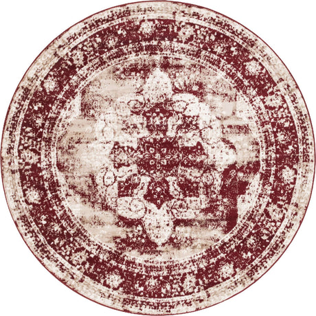 Burgundy 7' 1 x 7' 1 Sofia Round Rug