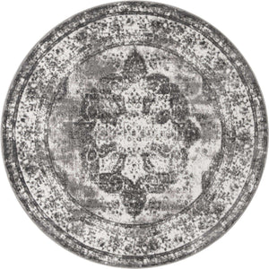 Gray 5' 3 x 5' 3 Sofia Round Area Rug Durable Easy Clean Stain Resistant Unique Carpet for Affordable Interior Home Design for Sale at Rug Engine