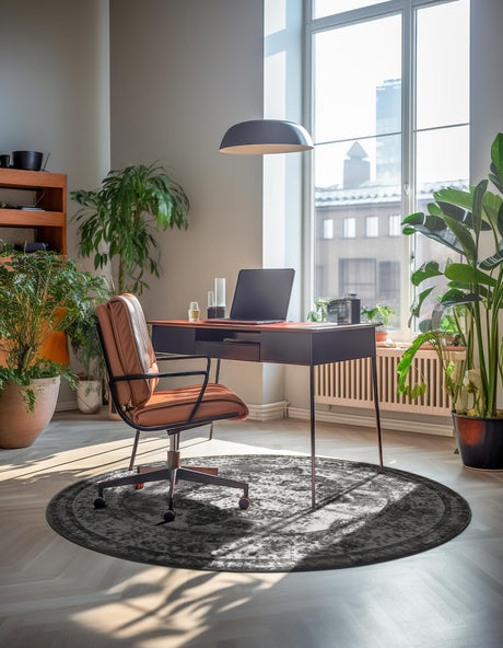 Gray 13' 1 x 13' 1 Sofia Round Area Rug Durable Easy Clean Stain Resistant Unique Carpet for Affordable Interior Home Design for Sale at Rug Engine