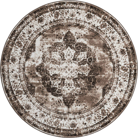 Light Brown 7' x 7' Sofia Round Rug