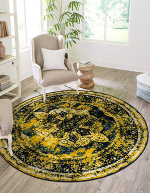 Navy Blue 7' 1 x 7' 1 Sofia Round Rug