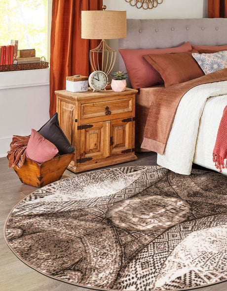 Brown 5' 1 x 5' 1 Sofia Round Rug