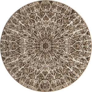Brown 7' x 7' Sofia Round Rug