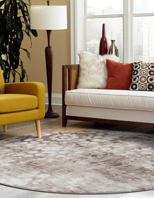 Brown 5' x 5' Sofia Round Rug