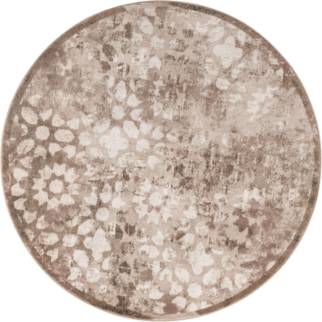 Brown 7' x 7' Sofia Round Rug