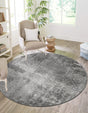 Dark Gray 5' 3 x 5' 3 Sofia Round Area Rug Durable Easy Clean Stain Resistant Unique Carpet for Affordable Interior Home Design for Sale at Rug Engine