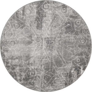Dark Gray 5' 3 x 5' 3 Sofia Round Area Rug Durable Easy Clean Stain Resistant Unique Carpet for Affordable Interior Home Design for Sale at Rug Engine