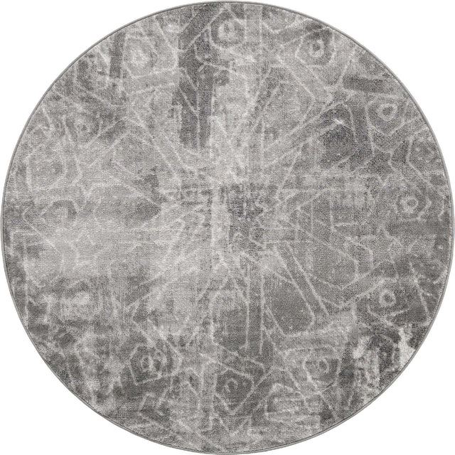 Dark Gray 5' 3 x 5' 3 Sofia Round Area Rug Durable Easy Clean Stain Resistant Unique Carpet for Affordable Interior Home Design for Sale at Rug Engine