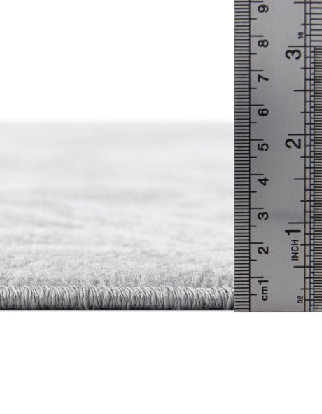 Dark Gray 7' 1 x 7' 1 Sofia Round Area Rug Durable Easy Clean Stain Resistant Unique Carpet for Affordable Interior Home Design for Sale at Rug Engine