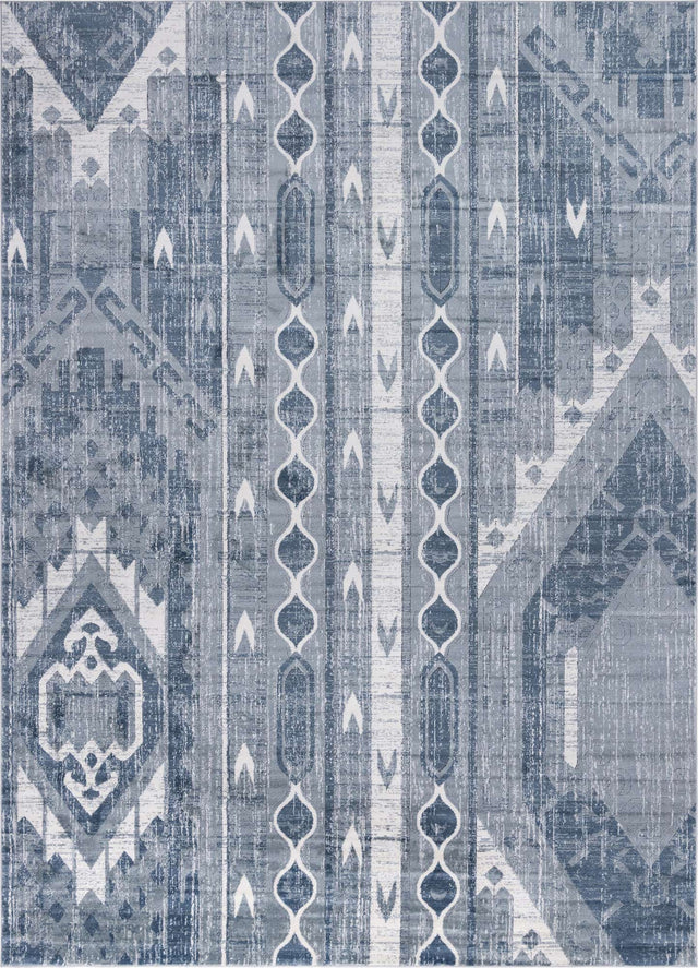 Blue Gray 10' x 14' 1 Portland Rectangle Area Rug 85% Polypropylene & 15% Polyester Vintage Distressed Traditional Carpet for Home Decor for Sale at Rug Engine