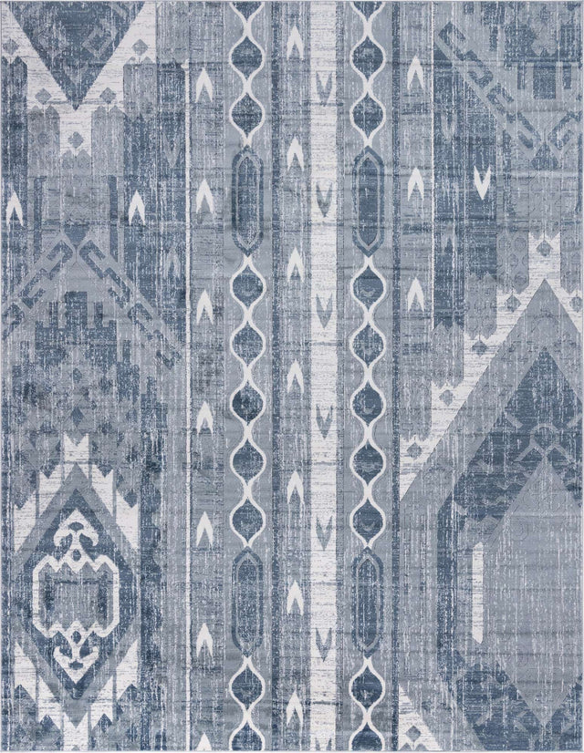 Blue Gray 10' x 13' 1 Portland Rectangle Area Rug 85% Polypropylene & 15% Polyester Vintage Distressed Traditional Carpet for Home Decor for Sale at Rug Engine