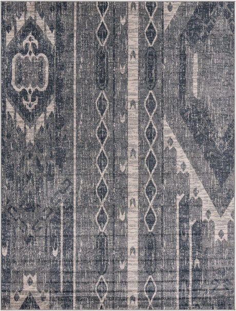 Blue Gray 7' 10 x 10' Portland Rectangle Area Rug 85% Polypropylene & 15% Polyester Vintage Distressed Traditional Carpet for Home Decor for Sale at Rug Engine