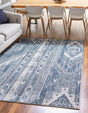 Blue Gray 7' 1 x 10' Portland Rectangle Area Rug 85% Polypropylene & 15% Polyester Vintage Distressed Traditional Carpet for Home Decor for Sale at Rug Engine