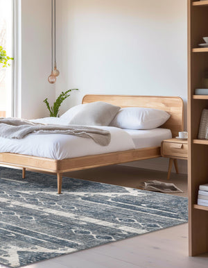 Blue Gray 10' x 13' 1 Portland Rectangle Area Rug 85% Polypropylene & 15% Polyester Vintage Distressed Traditional Carpet for Home Decor for Sale at Rug Engine