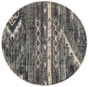 Blue Gray 3' 1 x 3' 1 Portland Round Area Rug 85% Polypropylene & 15% Polyester Vintage Distressed Traditional Carpet for Home Decor for Sale at Rug Engine