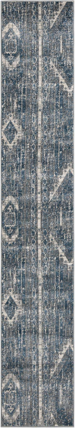Blue Gray 2' 2 x 12' Portland Runner Area Rug 85% Polypropylene & 15% Polyester Vintage Distressed Traditional Carpet for Home Decor for Sale at Rug Engine