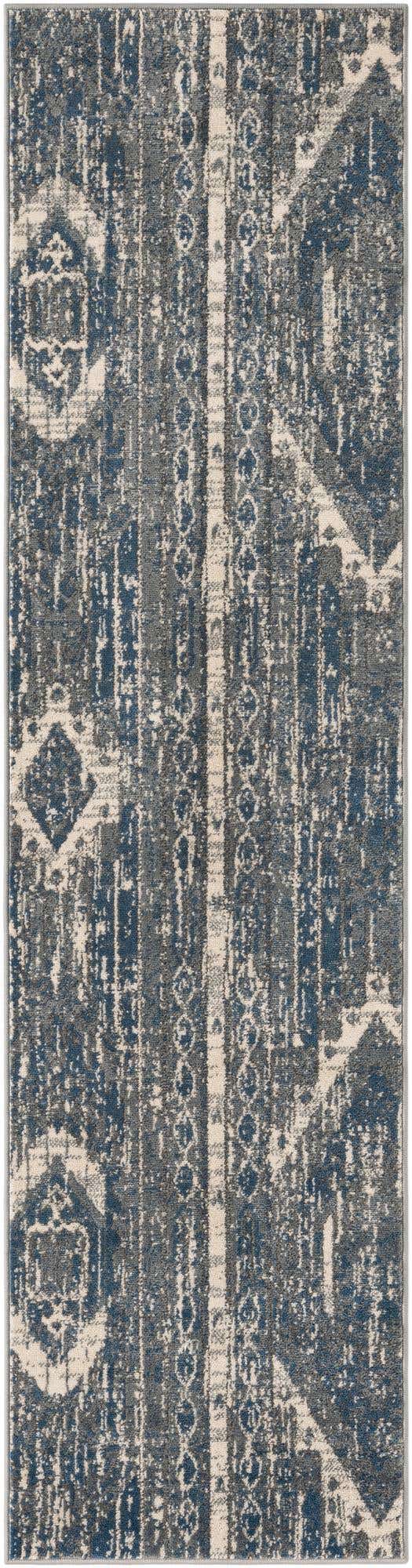 Blue Gray 2' x 8' Portland Runner Area Rug 85% Polypropylene & 15% Polyester Vintage Distressed Traditional Carpet for Home Decor for Sale at Rug Engine
