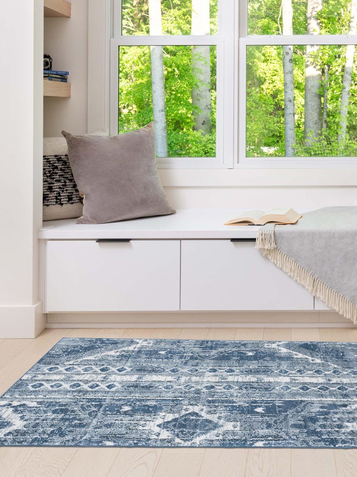 Blue Gray 2' x 8' Portland Runner Area Rug 85% Polypropylene & 15% Polyester Vintage Distressed Traditional Carpet for Home Decor for Sale at Rug Engine