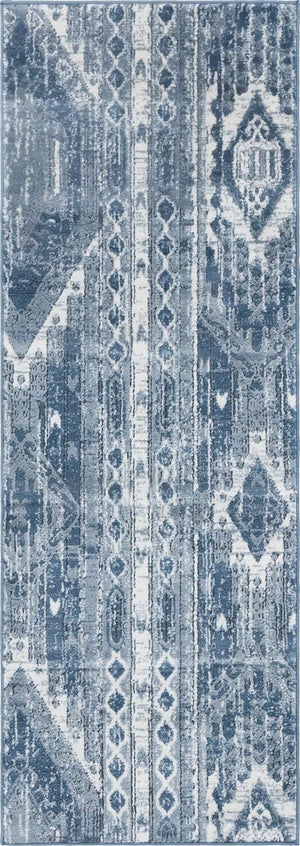 Blue Gray 2' x 6' 1 Portland Runner Area Rug 85% Polypropylene & 15% Polyester Vintage Distressed Traditional Carpet for Home Decor for Sale at Rug Engine