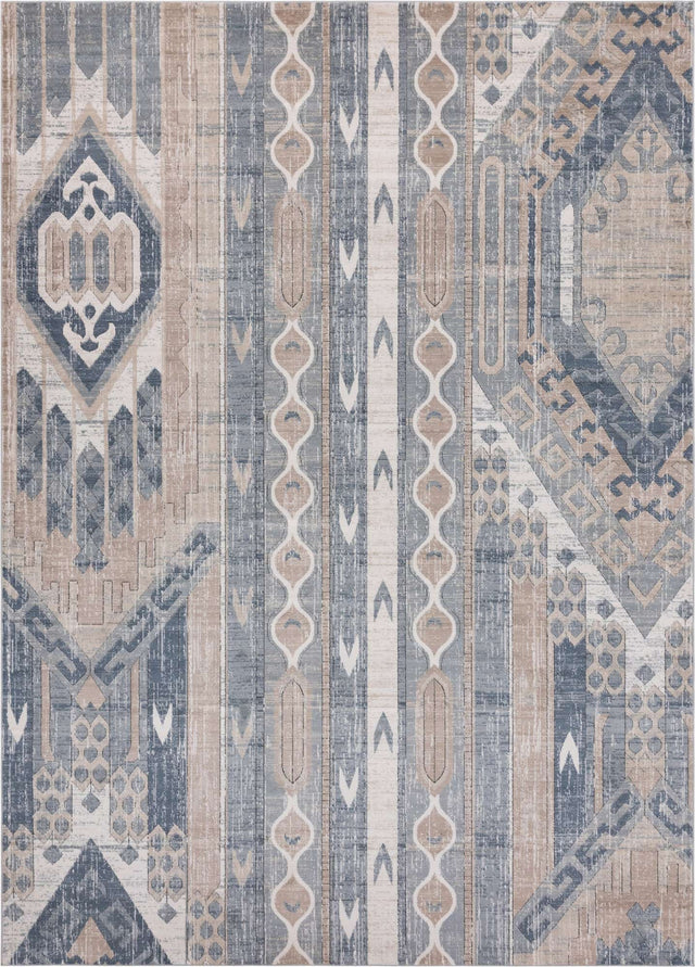 Navy Blue 10' x 14' 1 Portland Rectangle Area Rug 85% Polypropylene & 15% Polyester Vintage Distressed Traditional Carpet for Home Decor for Sale at Rug Engine