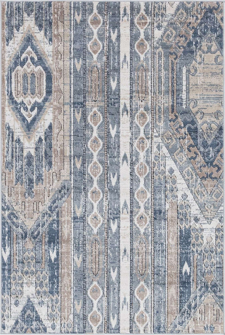 Navy Blue 4' 1 x 6' 1 Portland Rectangle Area Rug 85% Polypropylene & 15% Polyester Vintage Distressed Traditional Carpet for Home Decor for Sale at Rug Engine