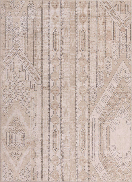 Ivory 7' 10 x 11' Portland Rectangle Area Rug 85% Polypropylene & 15% Polyester Vintage Distressed Traditional Carpet for Home Decor for Sale at Rug Engine
