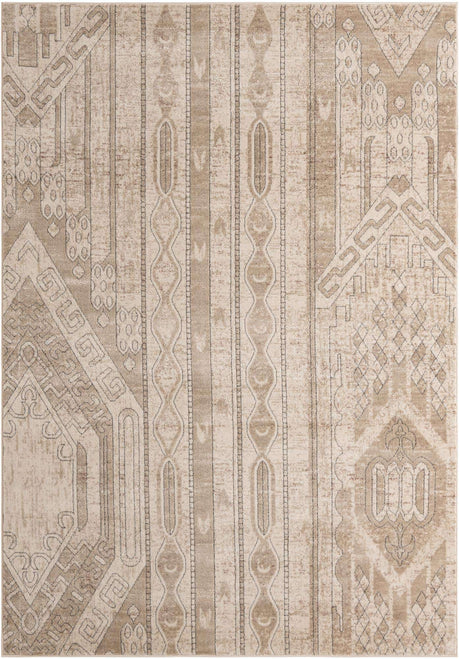 Ivory 7' 1 x 10' Portland Rectangle Area Rug 85% Polypropylene & 15% Polyester Vintage Distressed Traditional Carpet for Home Decor for Sale at Rug Engine