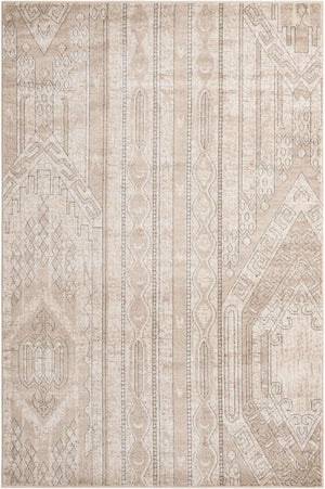 Ivory 6' 1 x 9' Portland Rectangle Area Rug 85% Polypropylene & 15% Polyester Vintage Distressed Traditional Carpet for Home Decor for Sale at Rug Engine