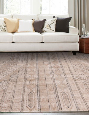 Ivory 4' 1 x 4' 1 Portland Square Area Rug 85% Polypropylene & 15% Polyester Vintage Distressed Traditional Carpet for Home Decor for Sale at Rug Engine