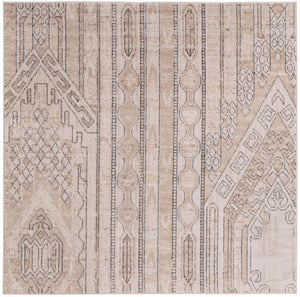 Ivory 6' 1 x 6' 1 Portland Square Area Rug 85% Polypropylene & 15% Polyester Vintage Distressed Traditional Carpet for Home Decor for Sale at Rug Engine