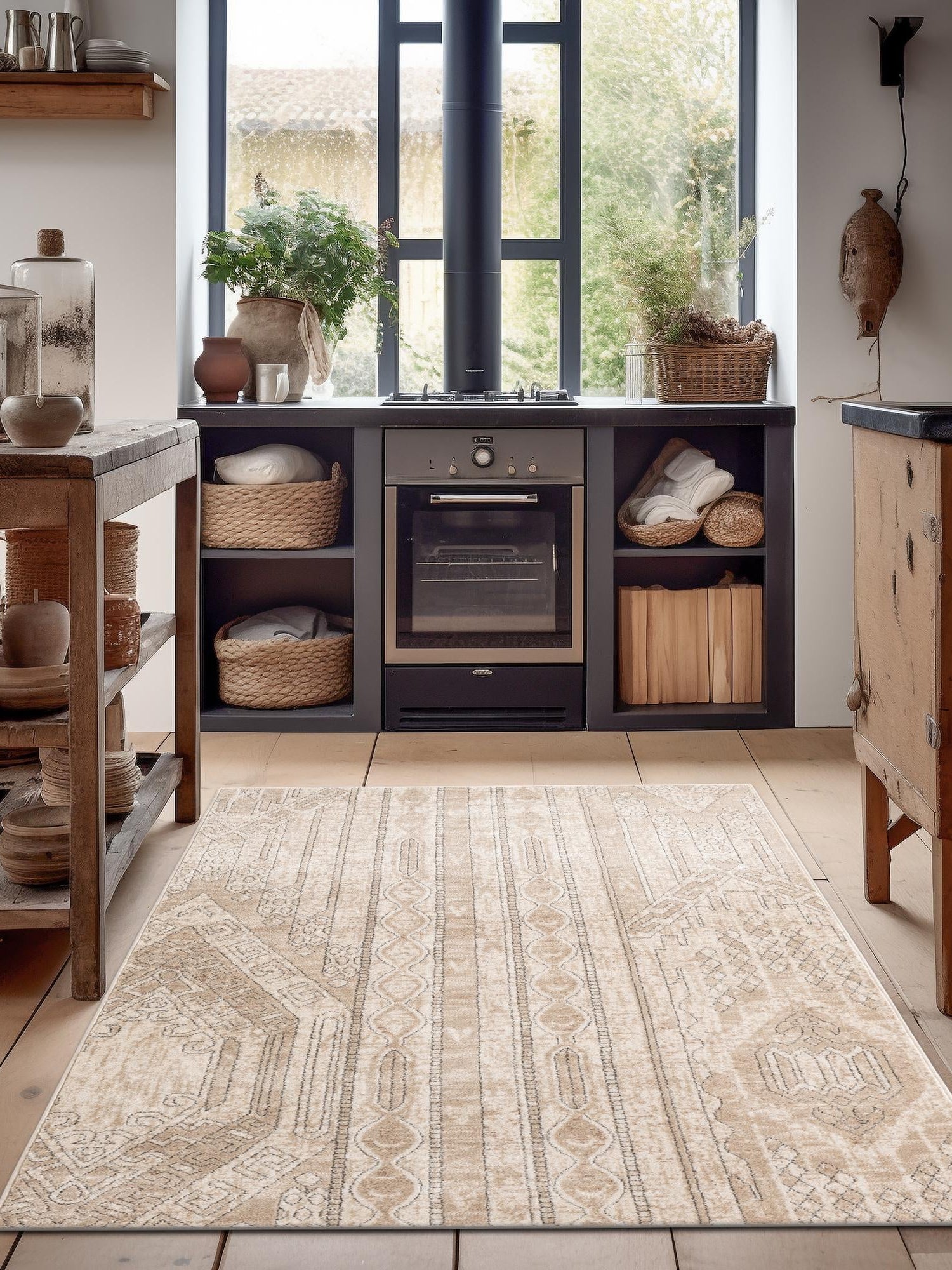 Ivory 10' x 13' 1 Portland Rectangle Area Rug 85% Polypropylene & 15% Polyester Vintage Distressed Traditional Carpet for Home Decor for Sale at Rug Engine