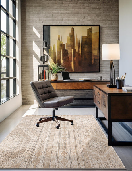 Ivory 10' x 13' 1 Portland Rectangle Area Rug 85% Polypropylene & 15% Polyester Vintage Distressed Traditional Carpet for Home Decor for Sale at Rug Engine