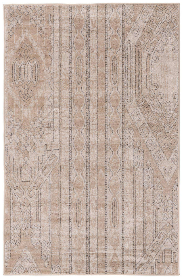 Ivory 4' 1 x 6' 1 Portland Rectangle Area Rug 85% Polypropylene & 15% Polyester Vintage Distressed Traditional Carpet for Home Decor for Sale at Rug Engine