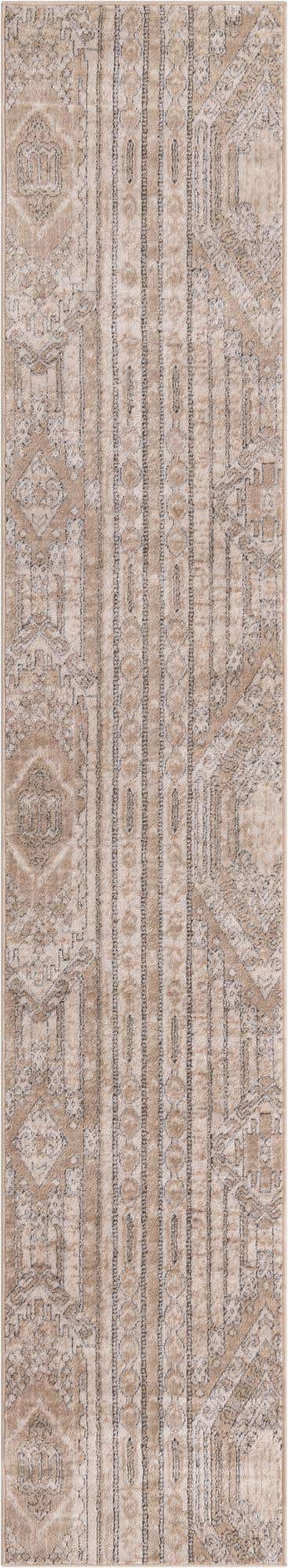 Ivory 2' 2 x 12' Portland Runner Area Rug 85% Polypropylene & 15% Polyester Vintage Distressed Traditional Carpet for Home Decor for Sale at Rug Engine