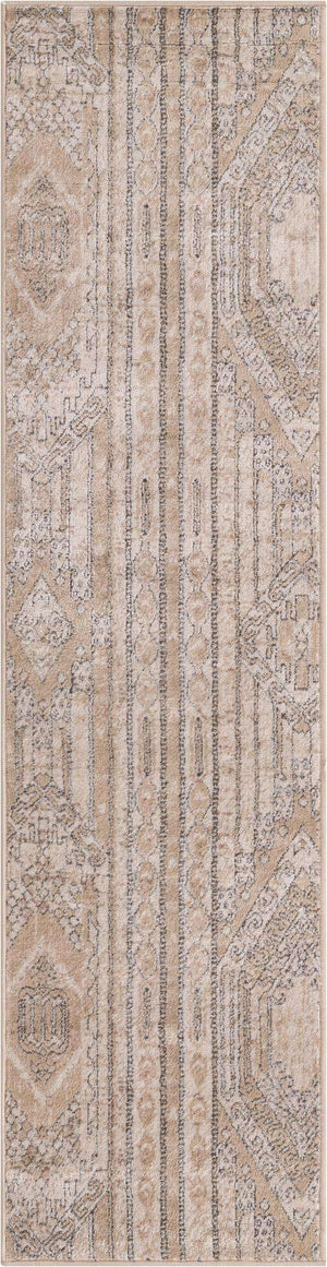 Ivory 2' x 8' Portland Runner Area Rug 85% Polypropylene & 15% Polyester Vintage Distressed Traditional Carpet for Home Decor for Sale at Rug Engine