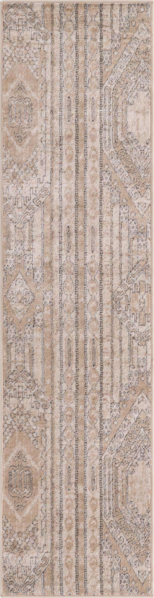 Ivory 2' x 8' Portland Runner Area Rug 85% Polypropylene & 15% Polyester Vintage Distressed Traditional Carpet for Home Decor for Sale at Rug Engine